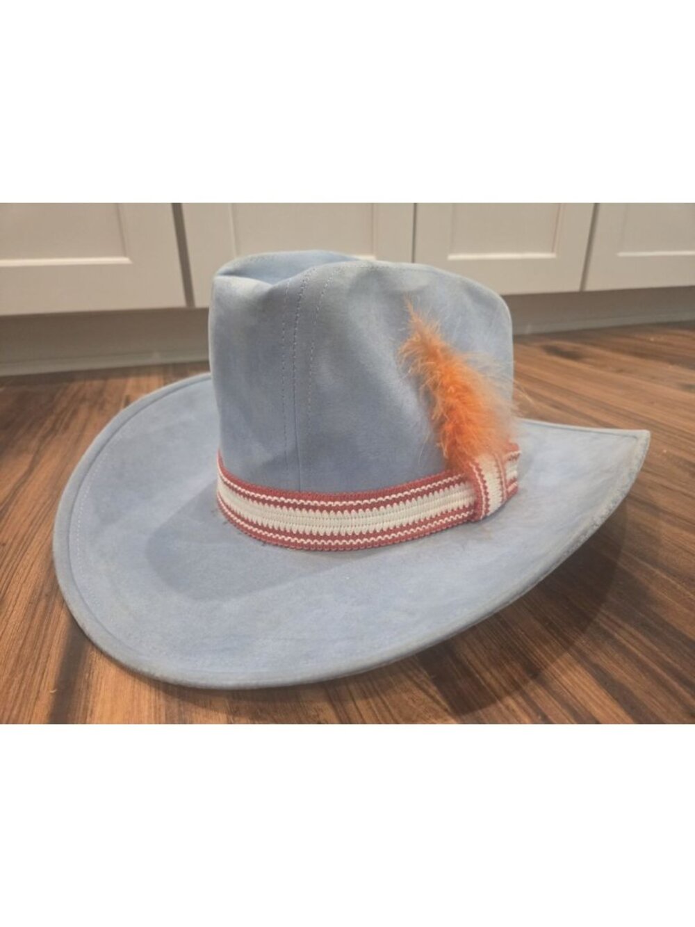 Vintage AJD Cowboy Hat Light Blue Western Kitsch Made in USA Size Large